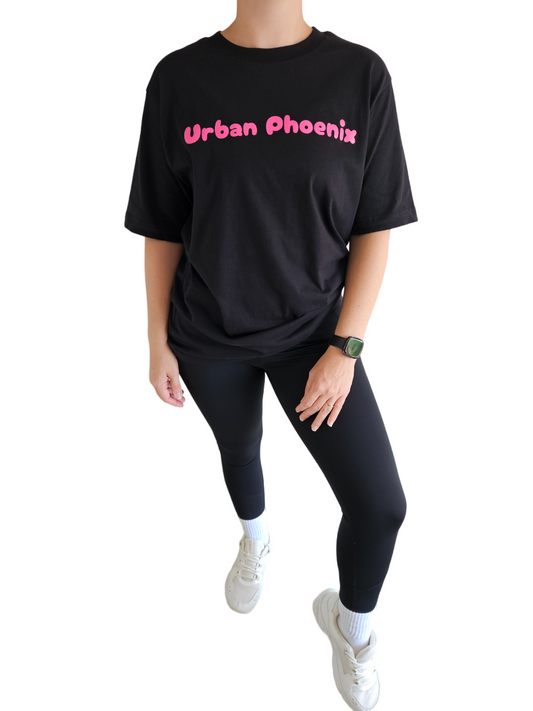 Cherry Oversized Tee Black/Pink