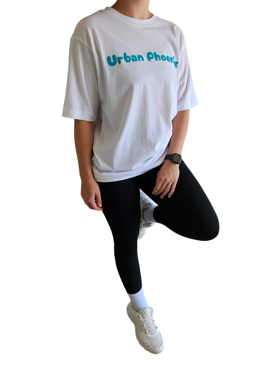 Cherry Oversized Tee White/Aqua