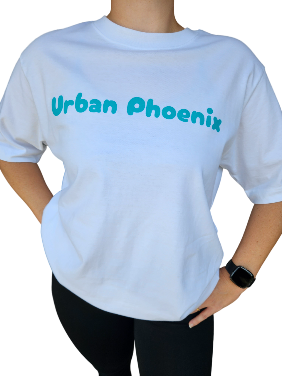 Cherry Oversized Tee White/Aqua