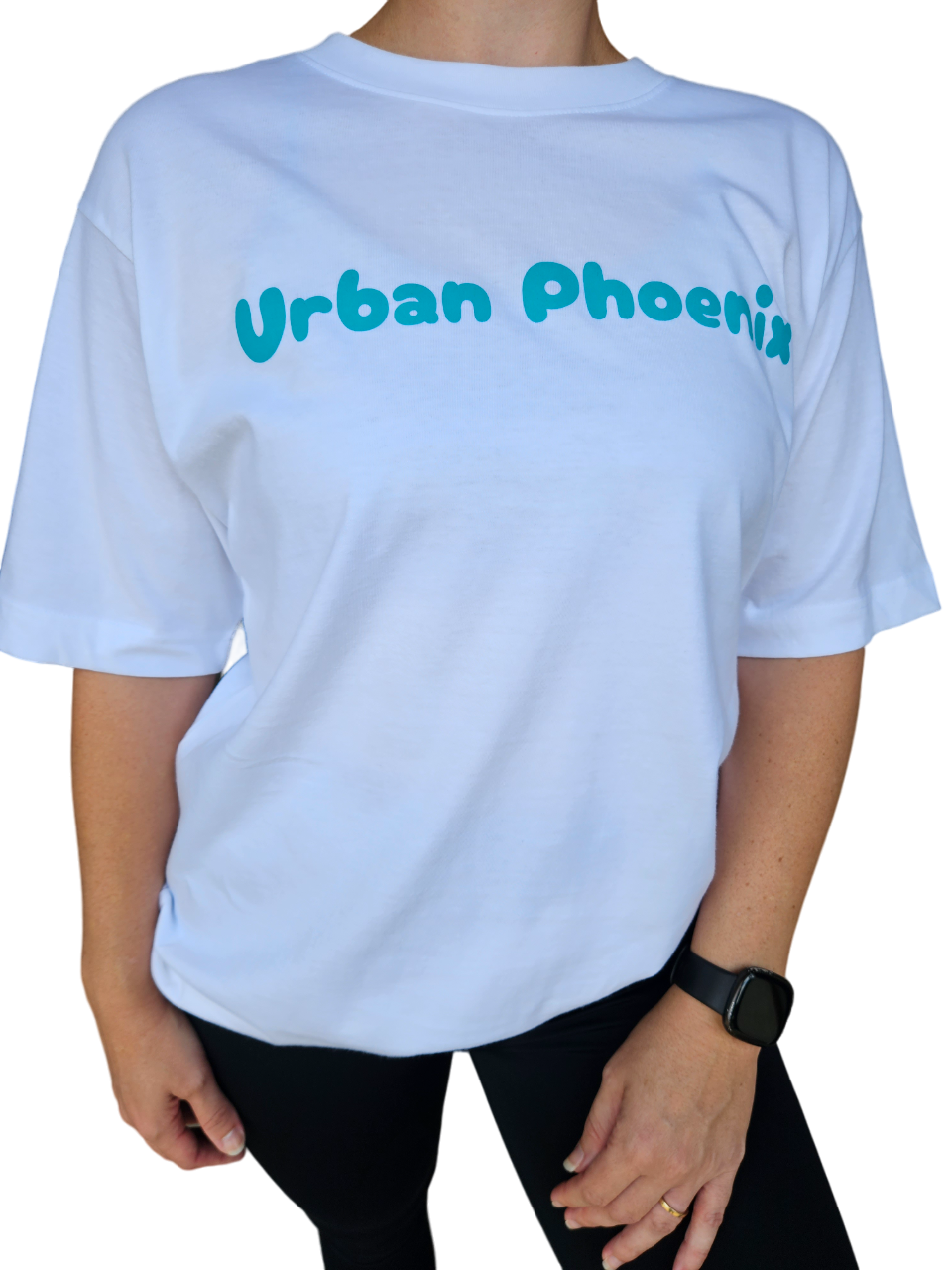 Cherry Oversized Tee White/Aqua