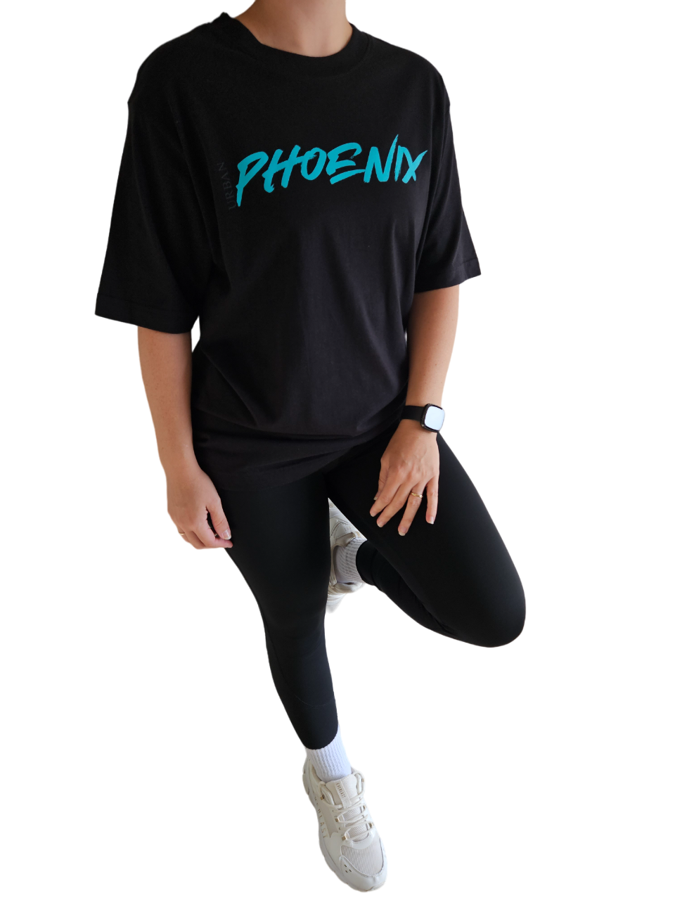 Hyper Oversized Tee Black/Aqua