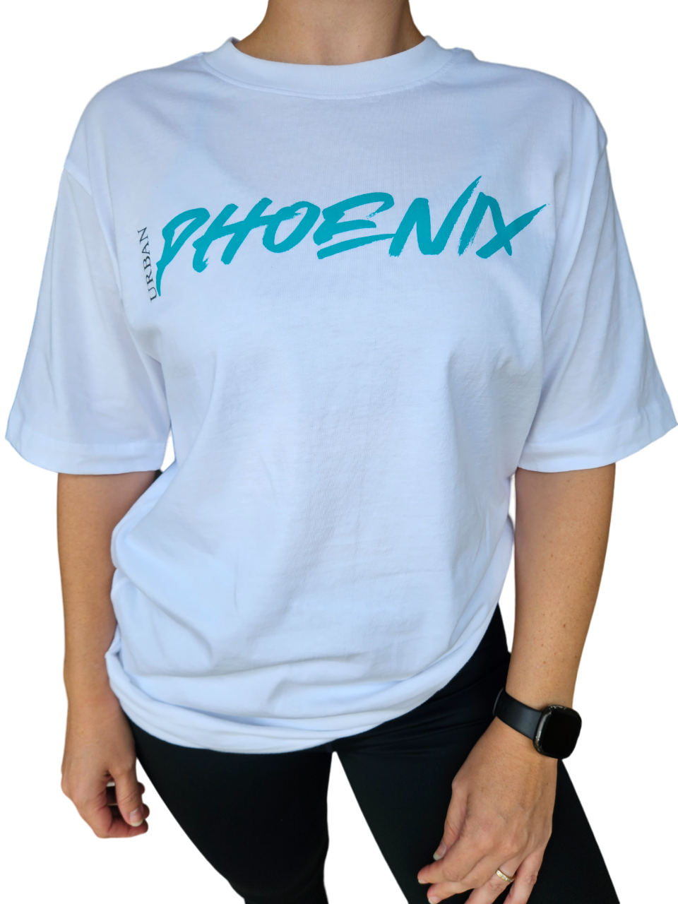 Hyper Oversized Tee White/Aqua