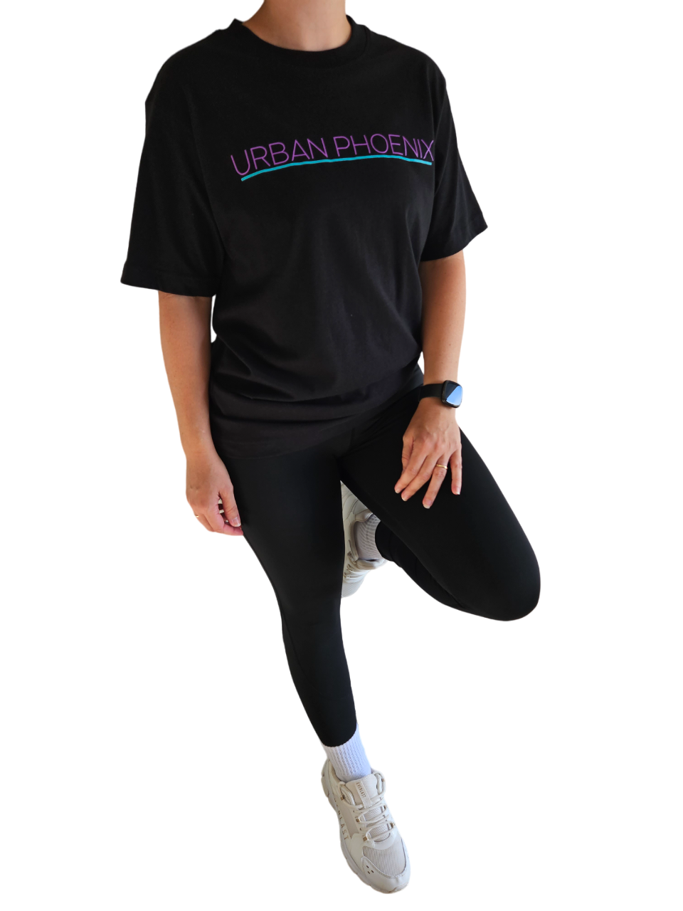 Urban Oversized Tee Black/Purple Aqua