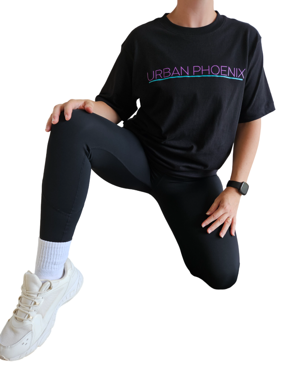 Urban Oversized Tee Black/Purple Aqua