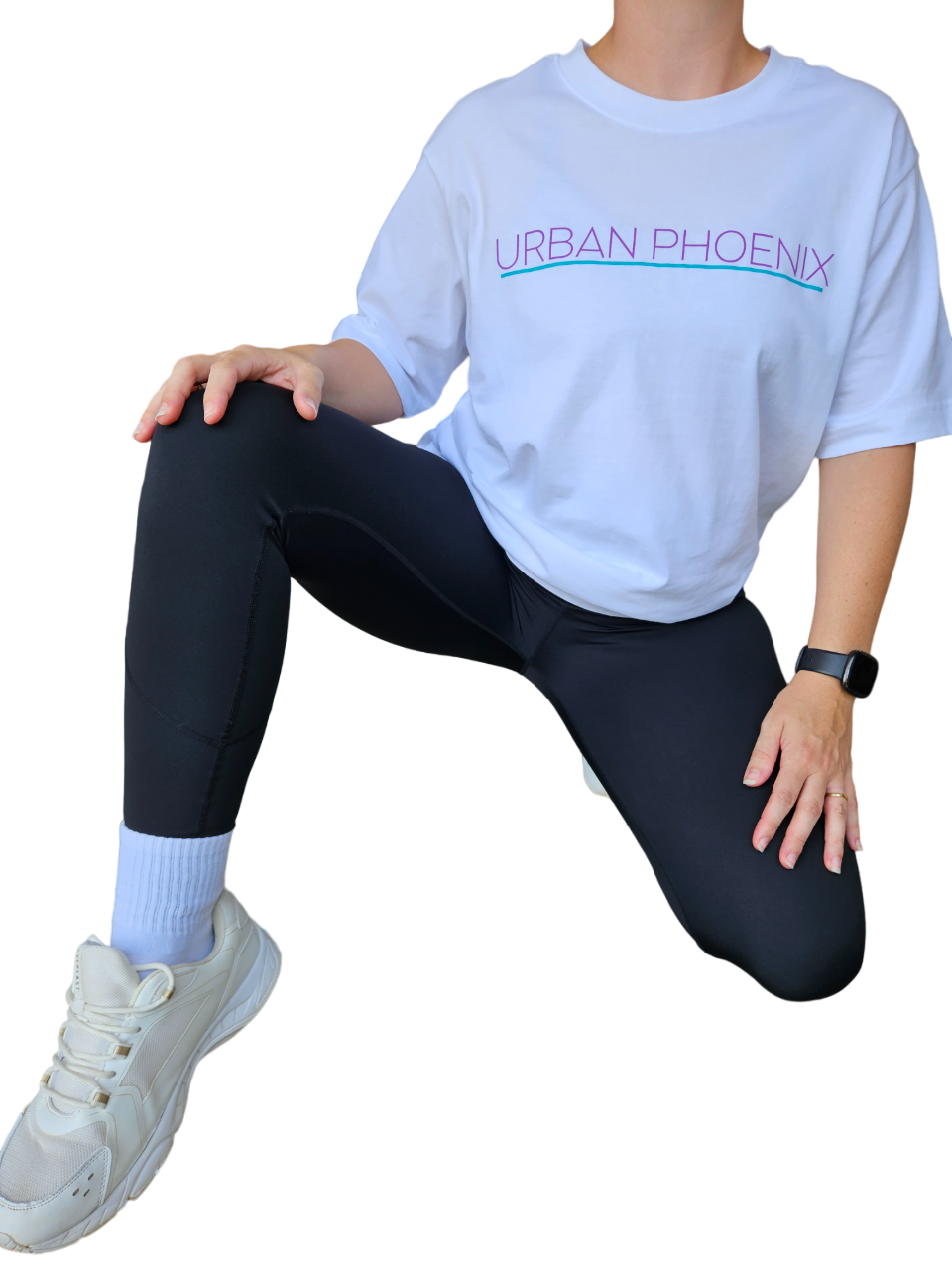 Urban Oversized Tee White/Purple Aqua