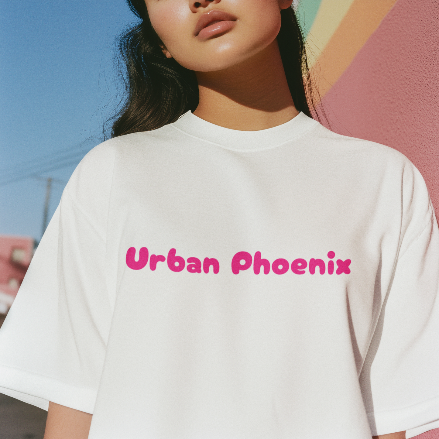 Cherry Oversized Tee White/Pink