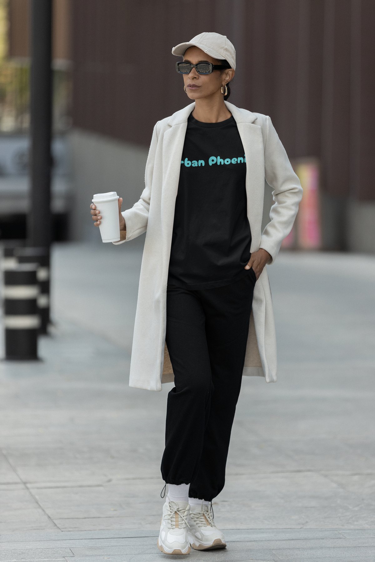 Cherry Oversized Tee Black/Aqua
