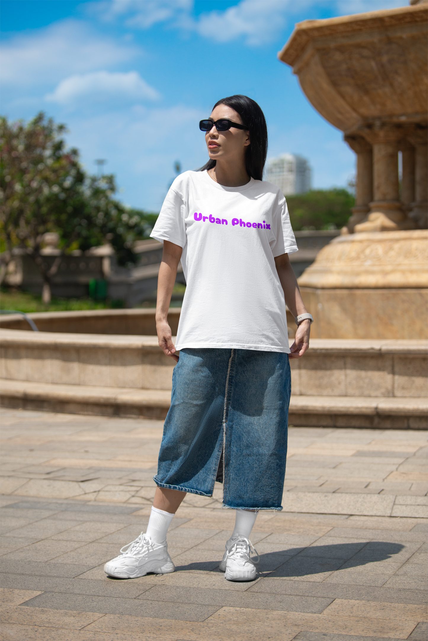 Cherry Oversized Tee White/Purple