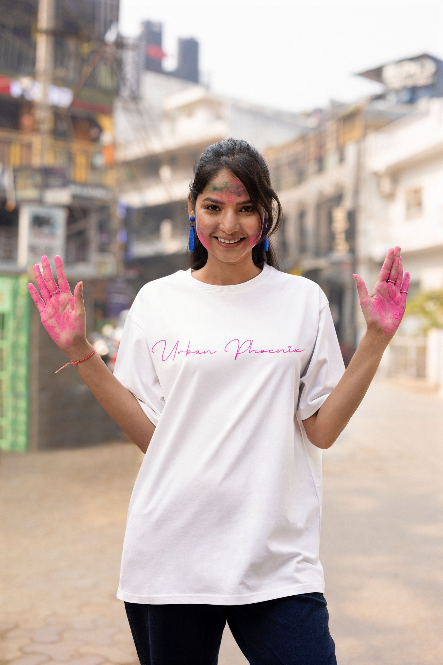 Billion Oversized Tee White/Pink