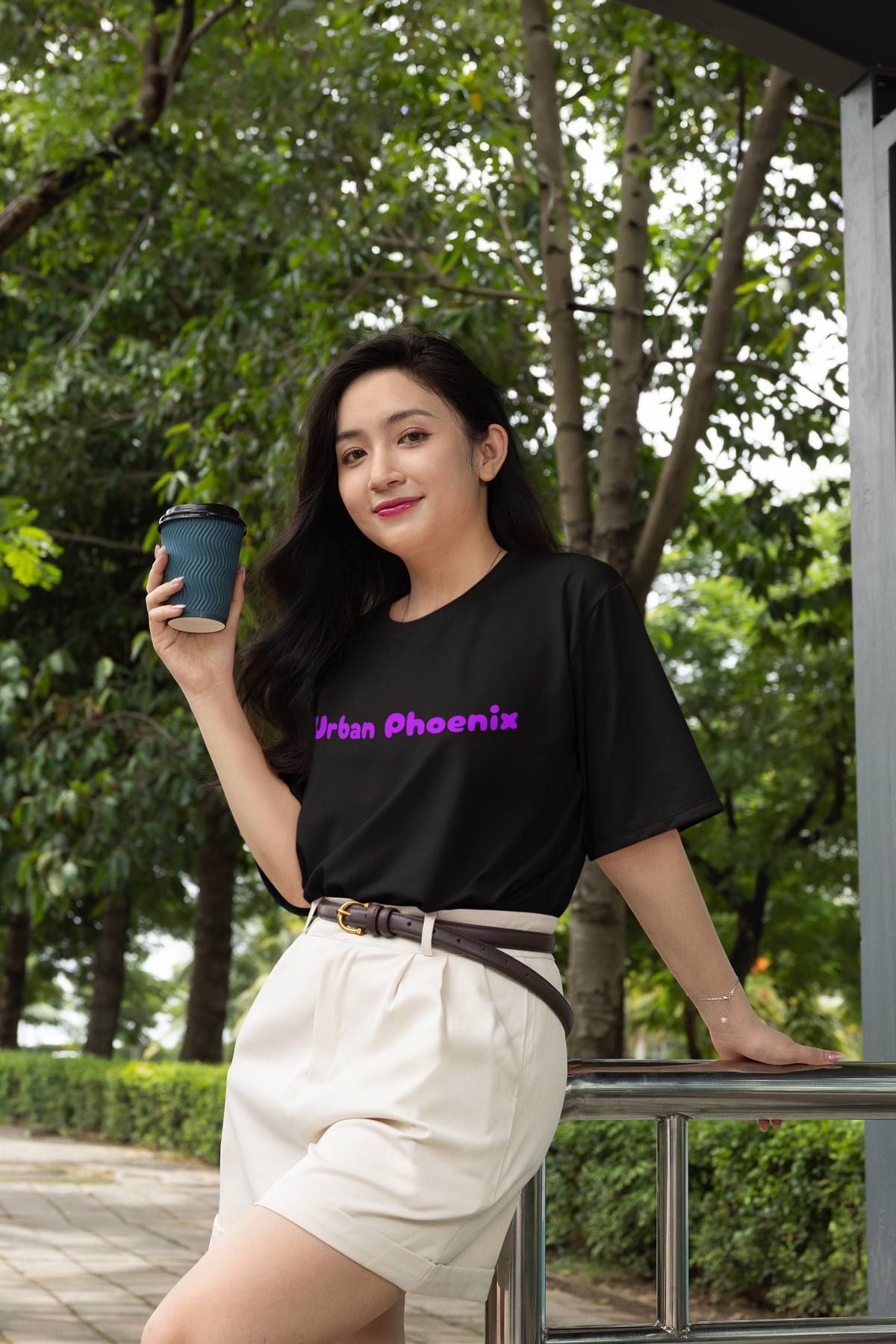 Cherry Oversized Tee Black/Purple