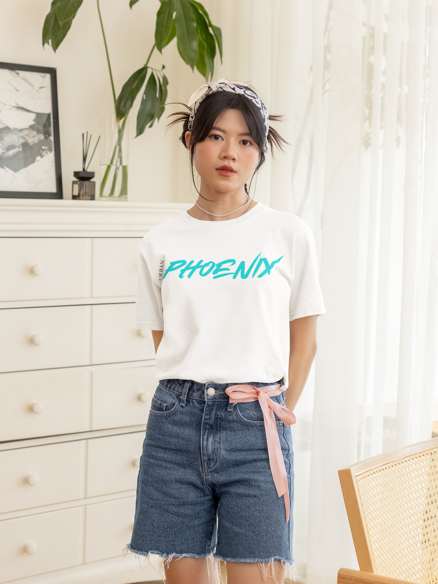 Hyper Oversized Tee White/Aqua