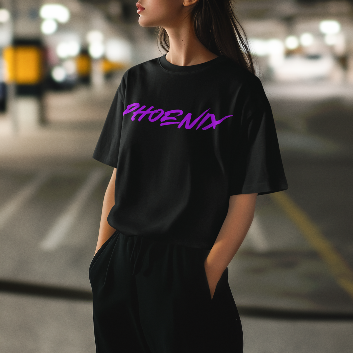 Hyper Oversized Tee Black/Purple