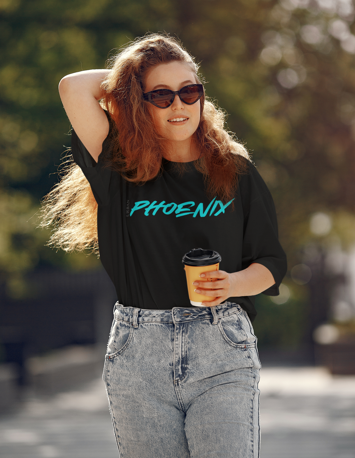 Hyper Oversized Tee Black/Aqua