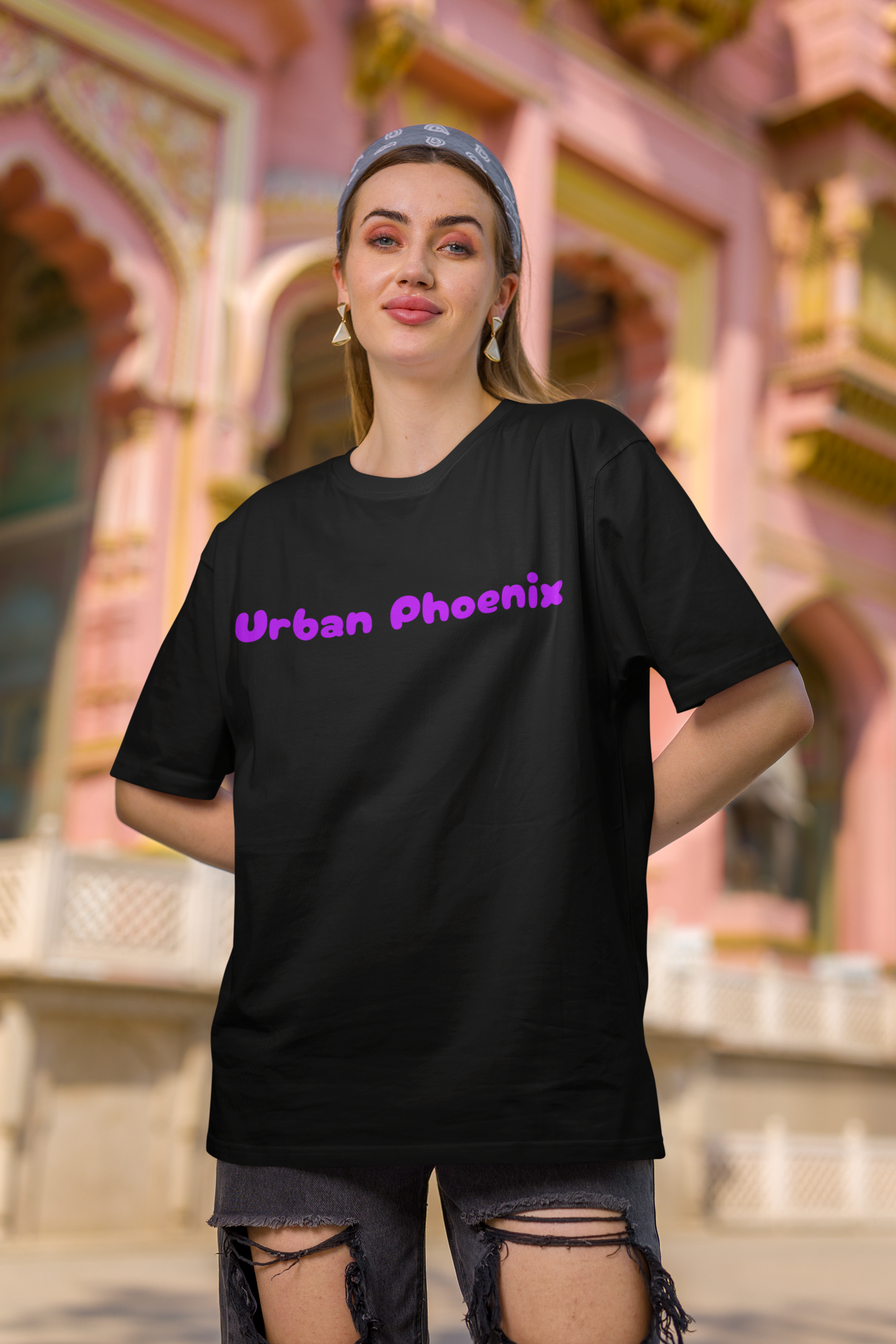 Cherry Oversized Tee Black/Purple