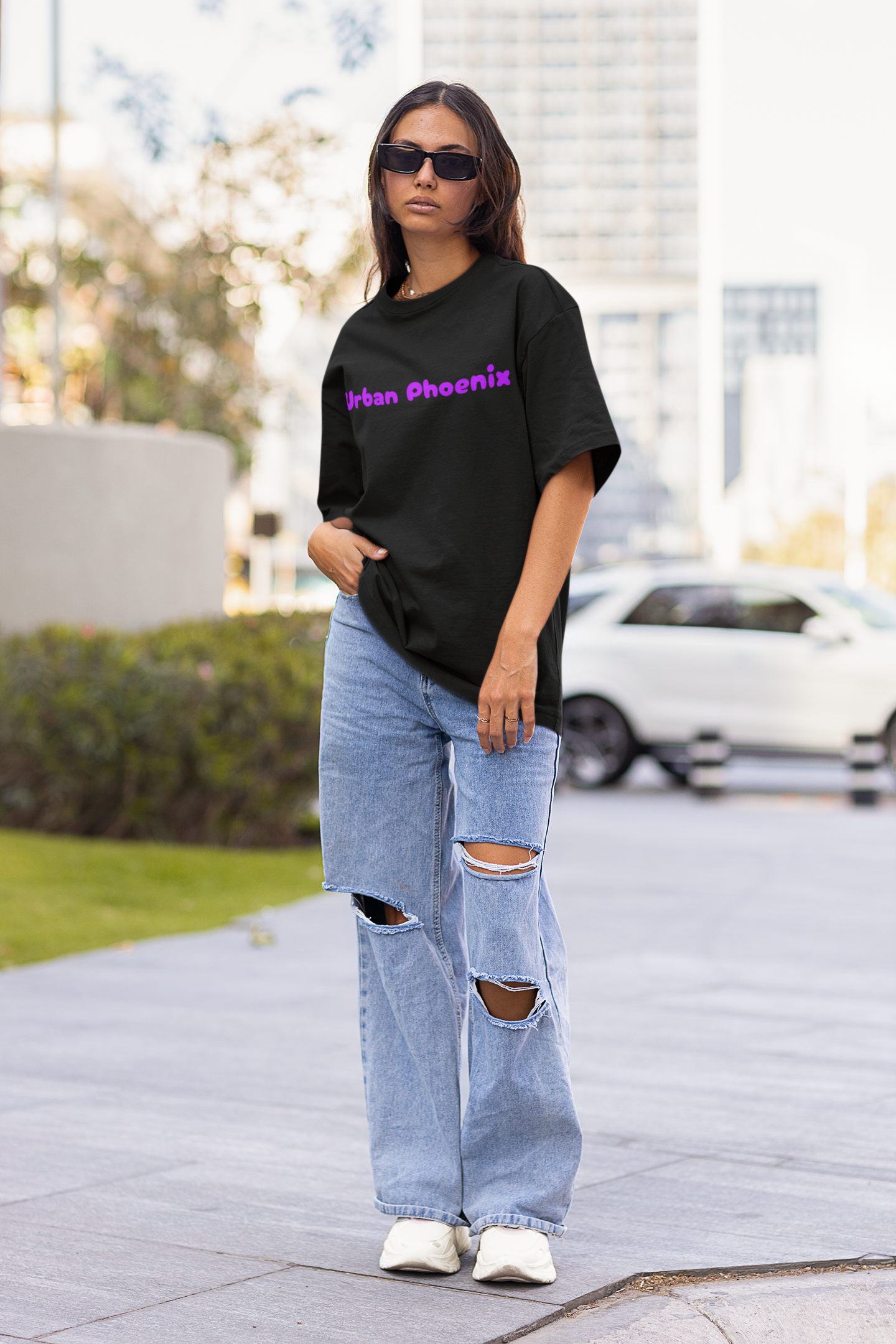 Cherry Oversized Tee Black/Purple