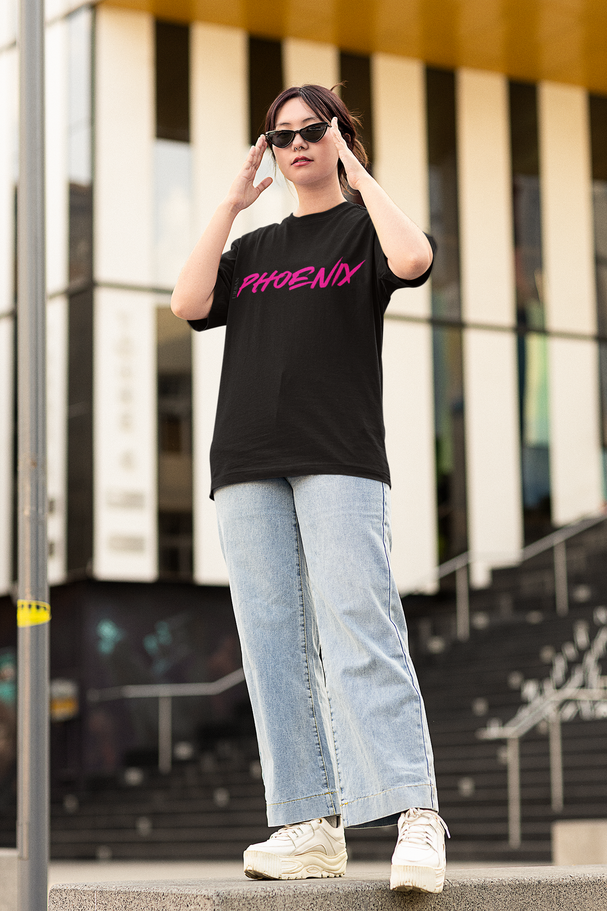 Hyper Oversized Tee Black/Pink