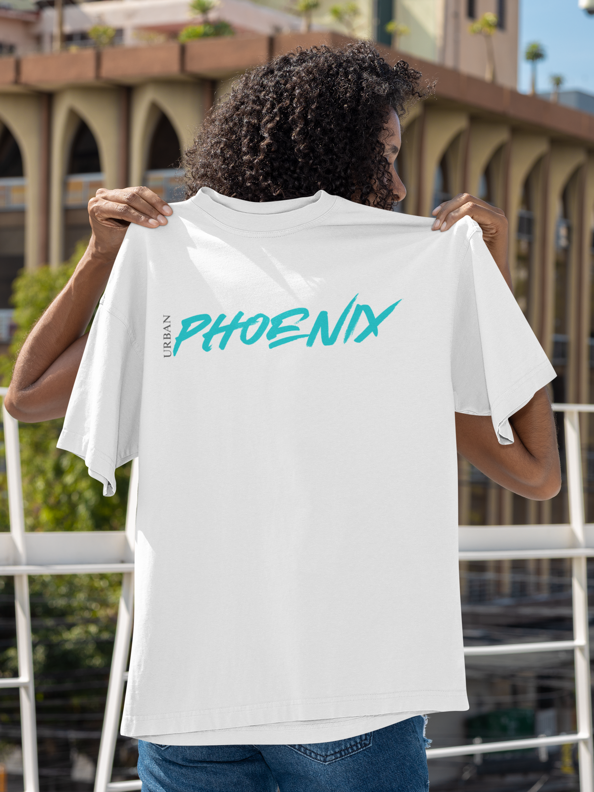 Hyper Oversized Tee White/Aqua