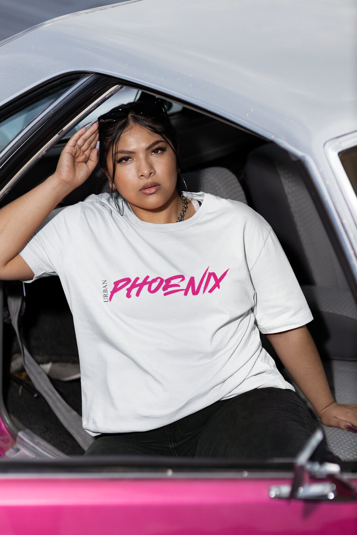 Hyper Oversized Tee White/Pink