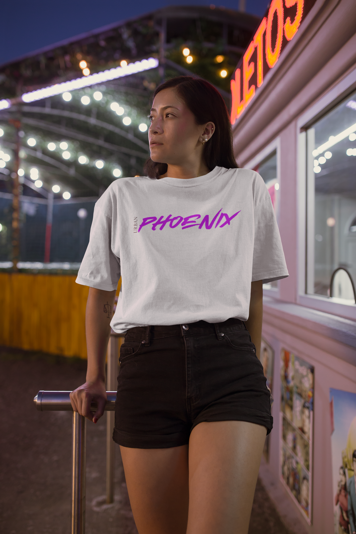 Hyper Oversized Tee White/Purple
