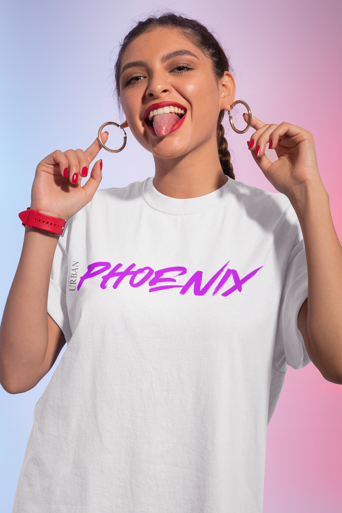 Hyper Oversized Tee White/Purple