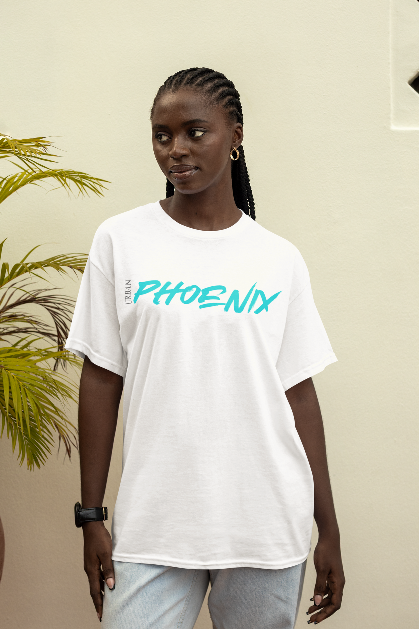 Hyper Oversized Tee White/Aqua