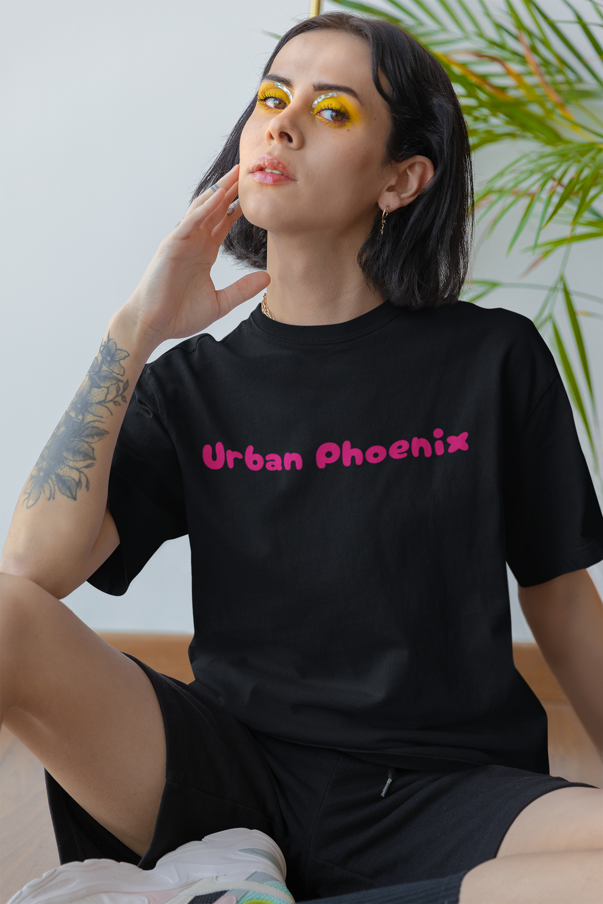 Cherry Oversized Tee Black/Pink