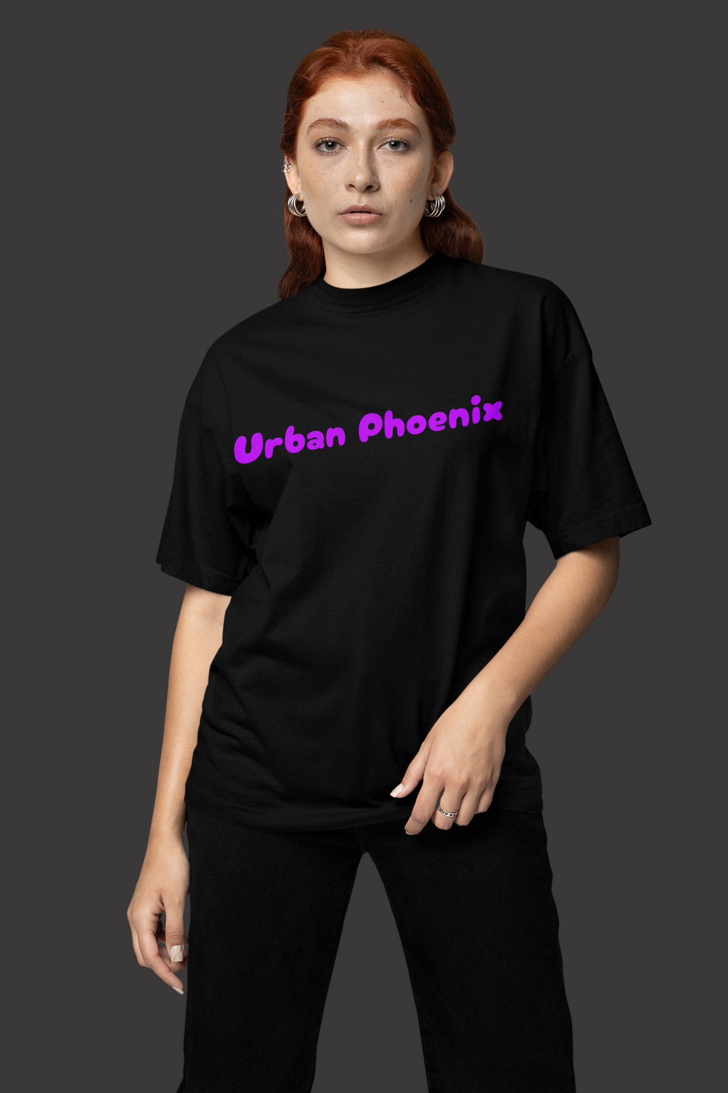 Cherry Oversized Tee Black/Purple