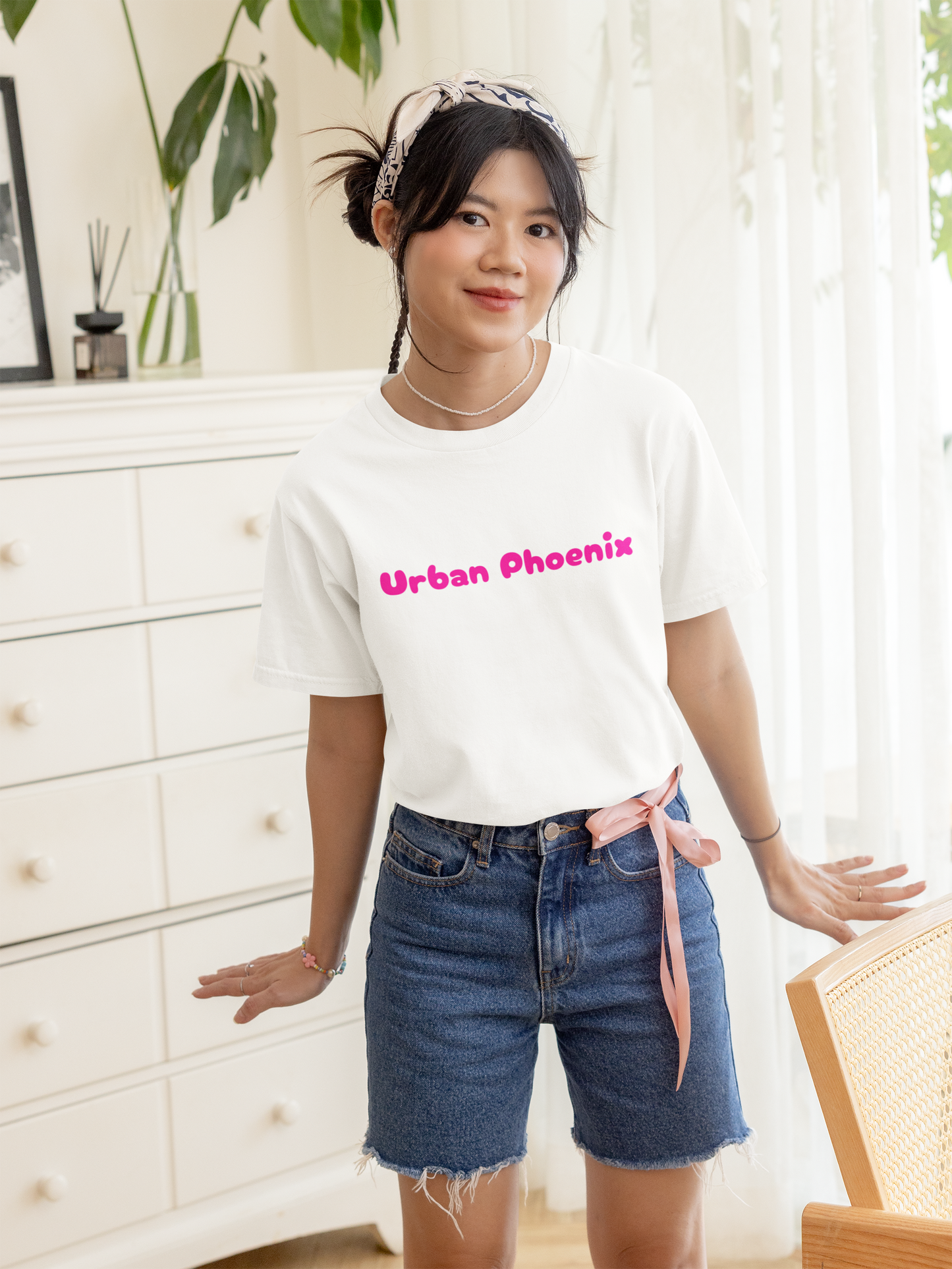 Cherry Oversized Tee White/Pink