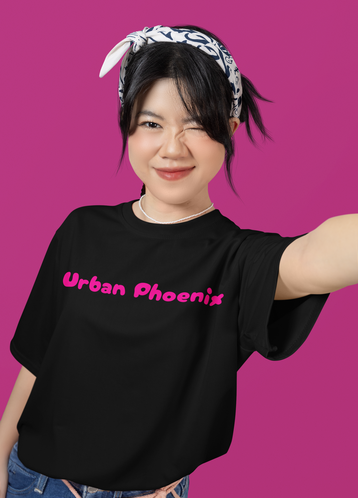 Cherry Oversized Tee Black/Pink