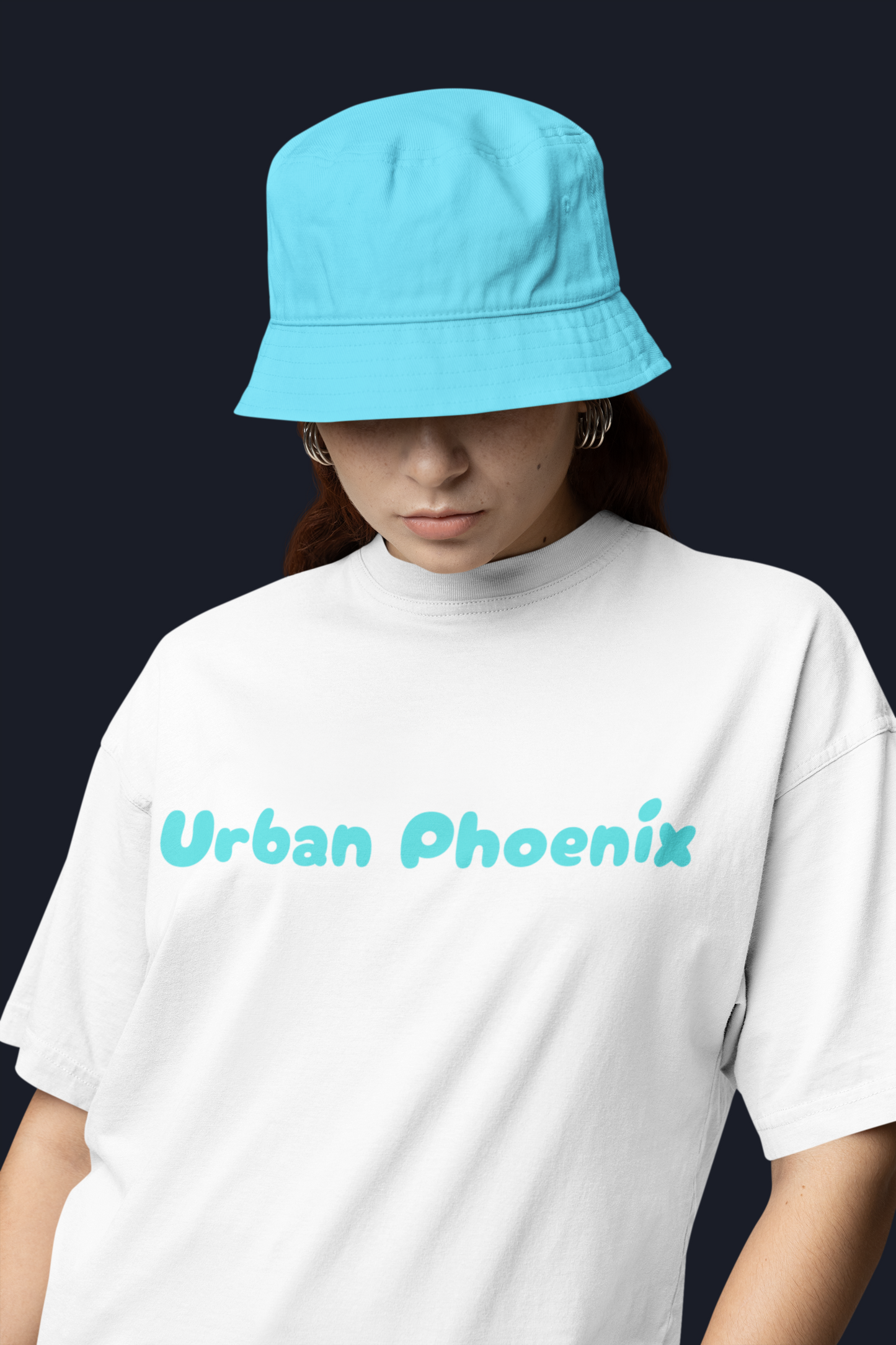 Cherry Oversized Tee White/Aqua