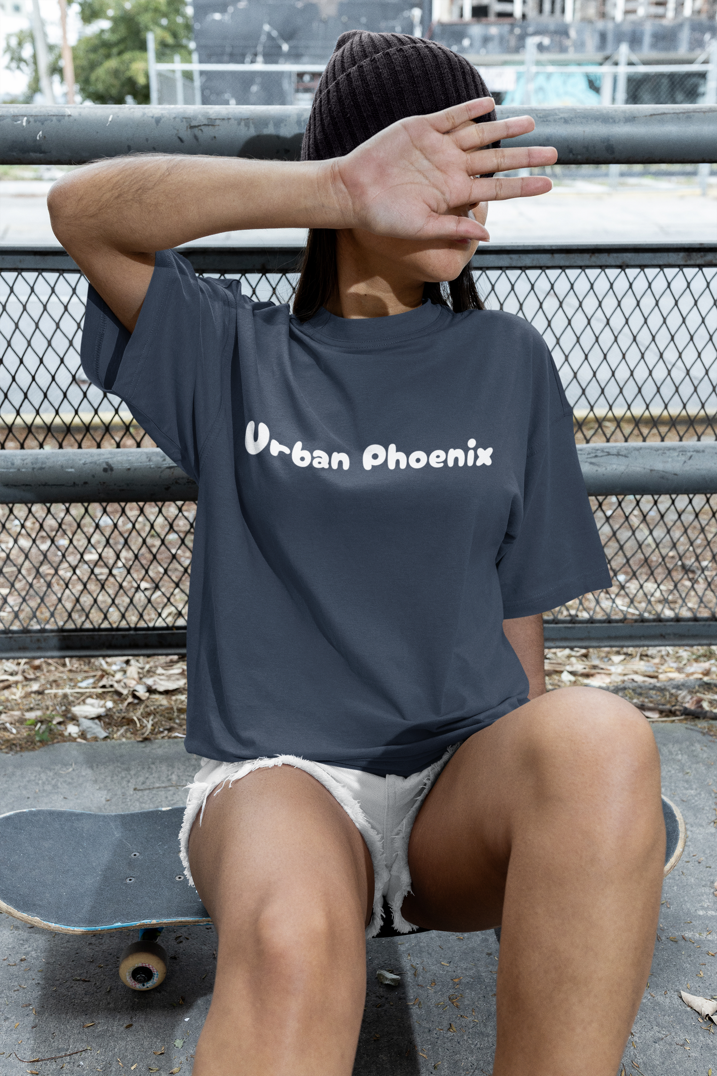Cherry Oversized Tee Denim
