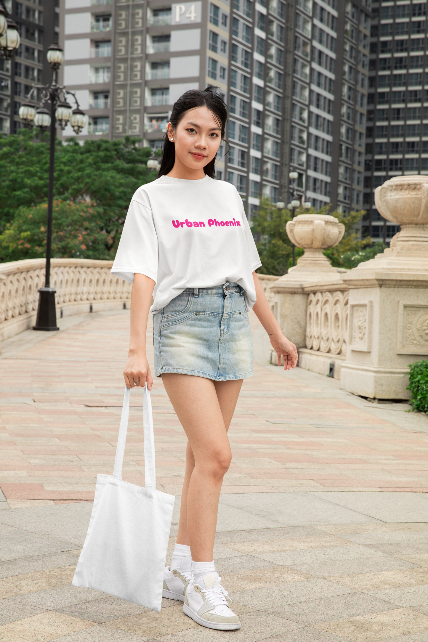 Cherry Oversized Tee White/Pink
