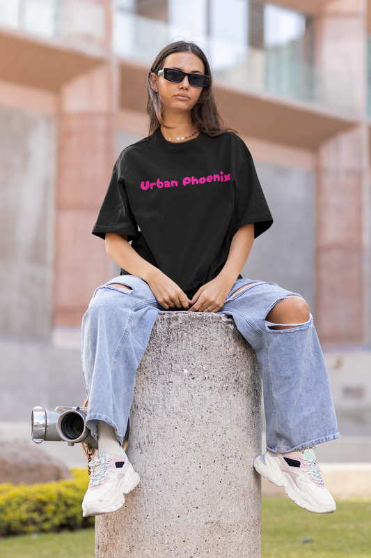 Cherry Oversized Tee Black/Pink