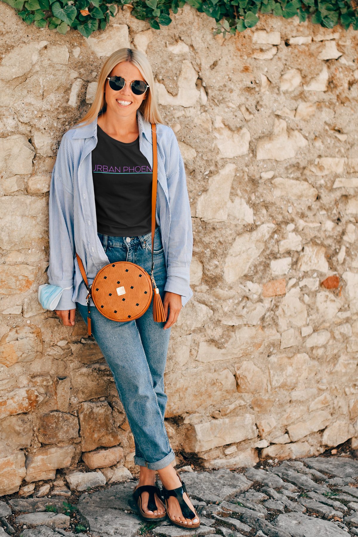 Urban Oversized Tee Black/Purple Aqua