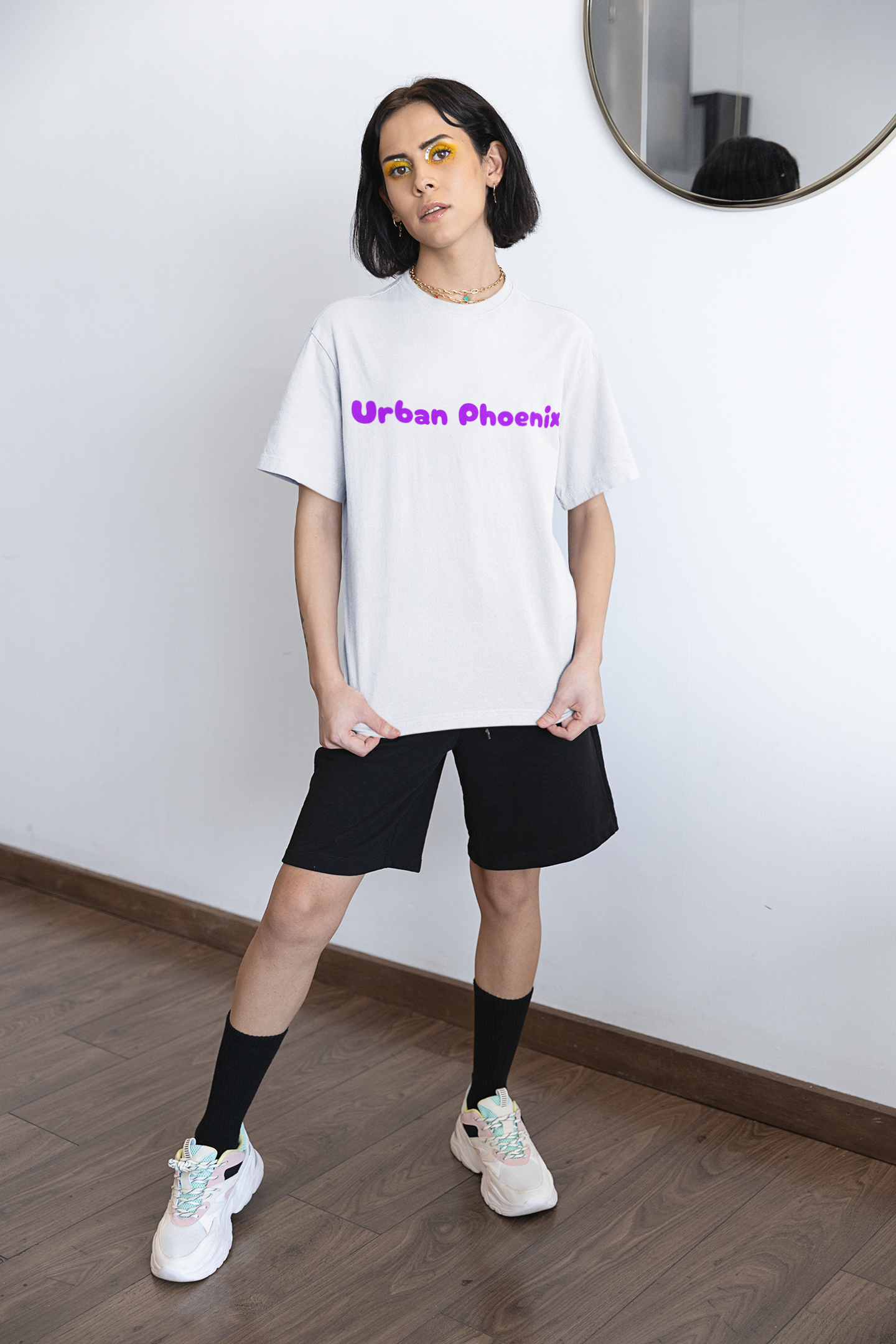 Cherry Oversized Tee White/Purple