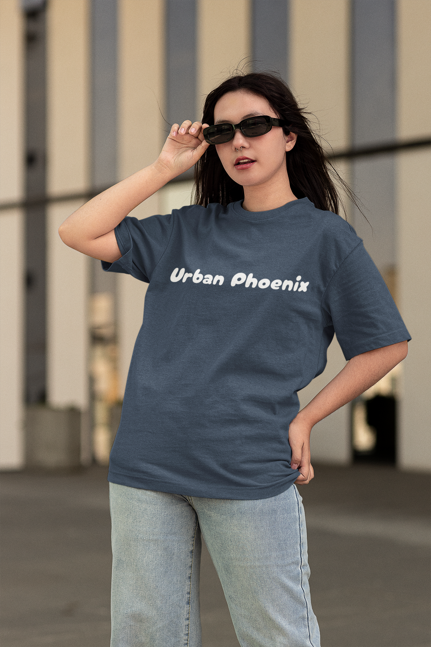 Cherry Oversized Tee Denim