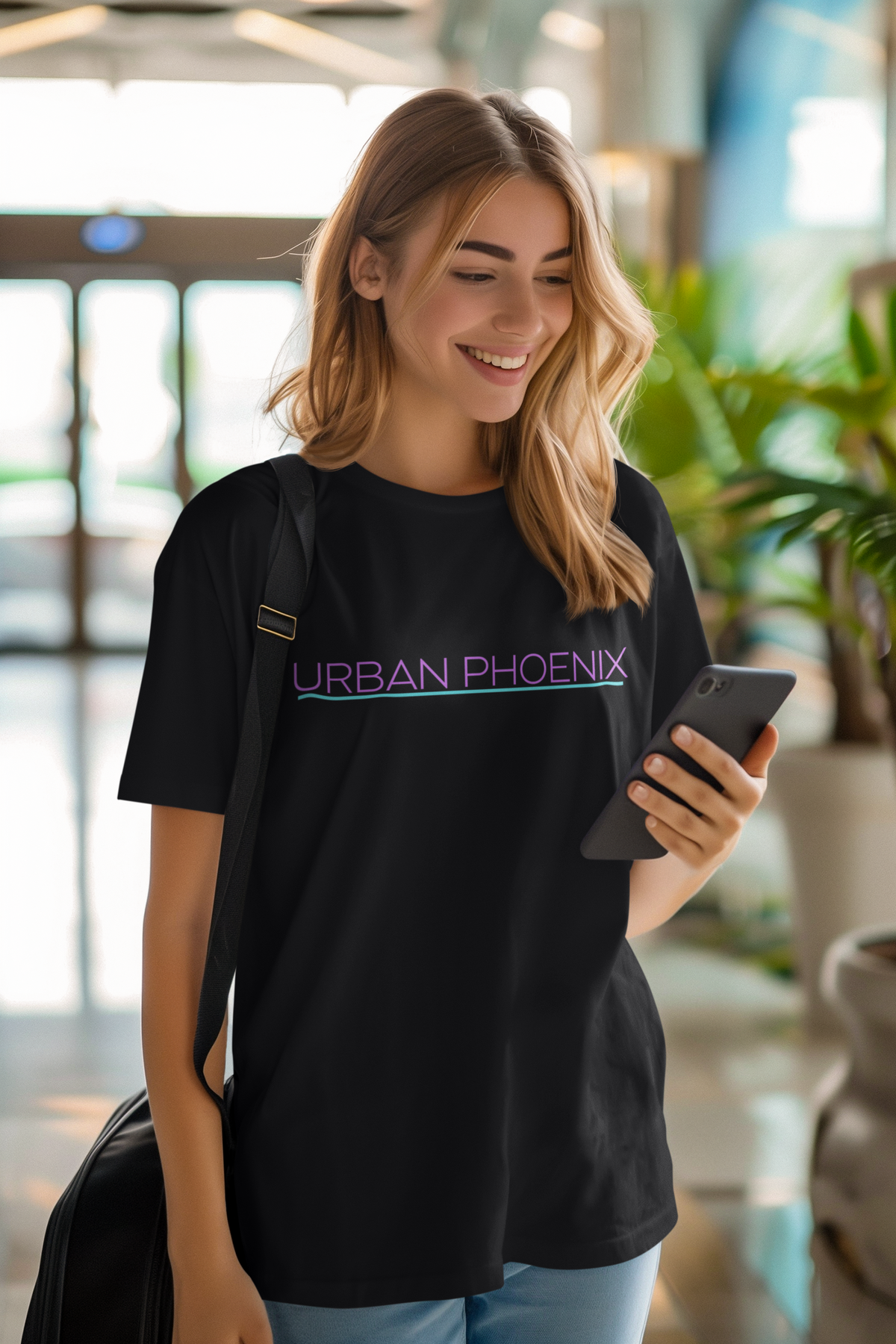 Urban Oversized Tee Black/Purple Aqua