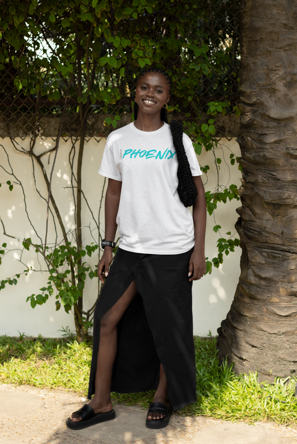 Hyper Oversized Tee White/Aqua