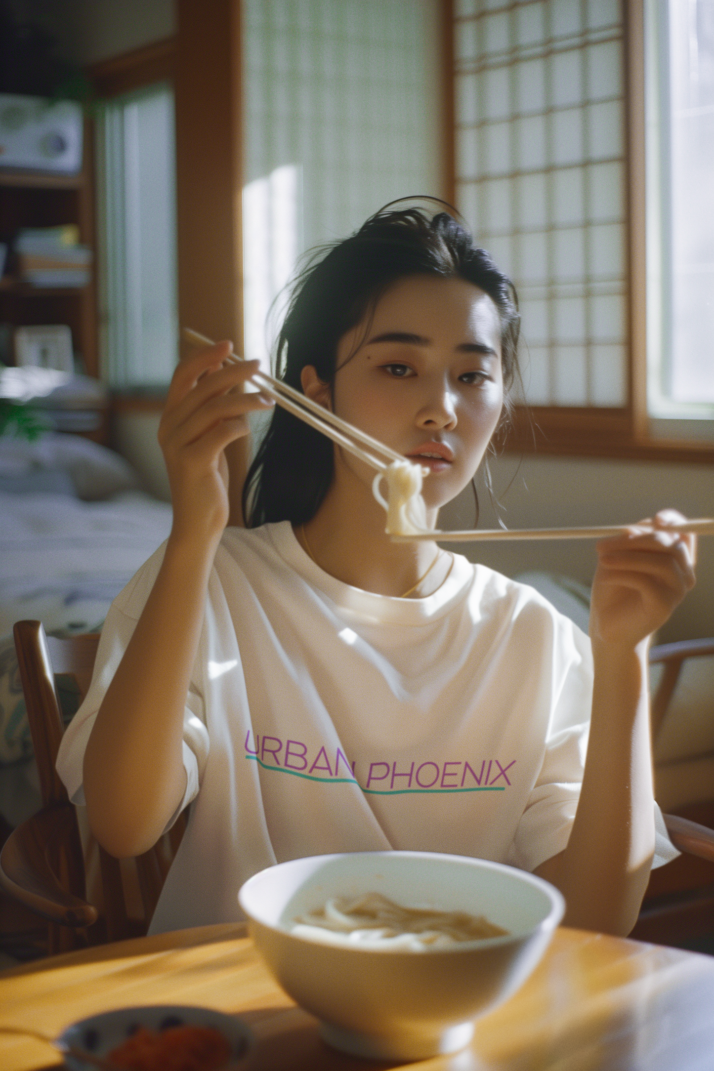 Urban Oversized Tee White/Purple Aqua